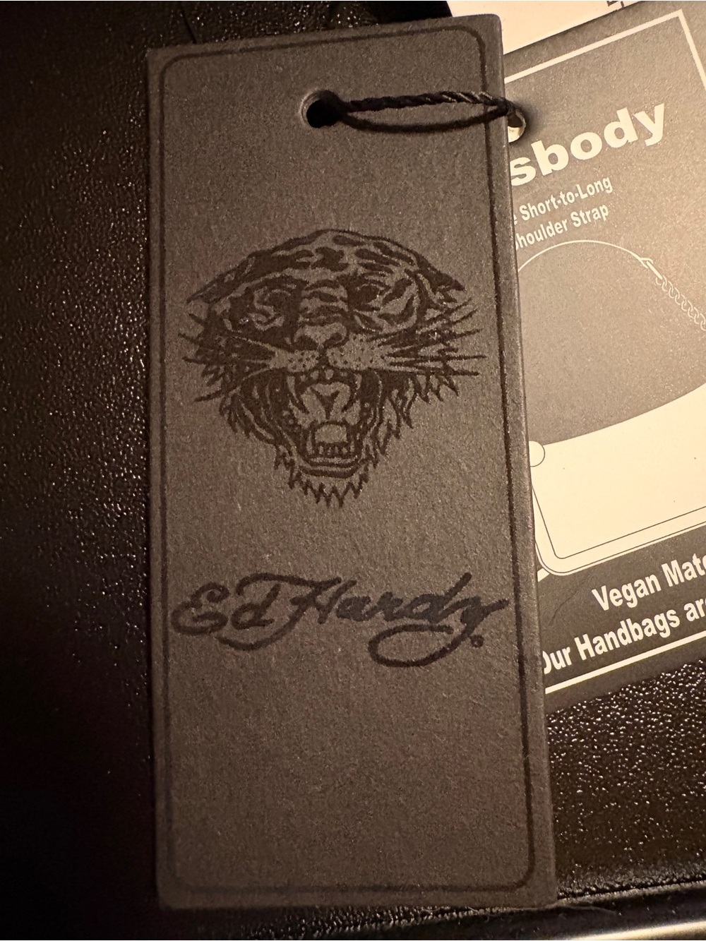 Ed Hardy Black Shoulder Bag with Multicolor Skull & Floral Graphics - Picture 3 of 16